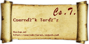 Csernák Teréz névjegykártya